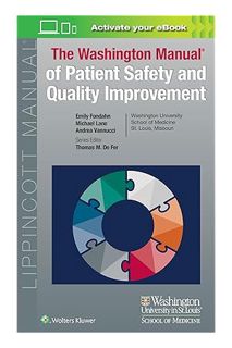 (DOWNLOAD (PDF) Washington Manual of Patient Safety and Quality Improvement (Lippincott Manual Serie
