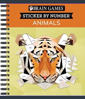 EBOOK [PDF] Brain Games - Sticker by Number: Animals - 2 Books in 1 (42 Images to Sticker)     Spir