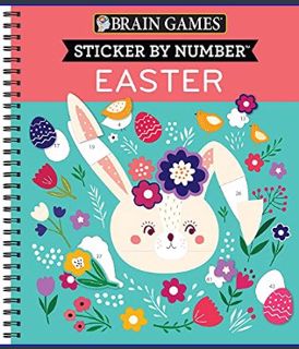 Full E-book Brain Games - Sticker by Number: Easter     Spiral-bound – January 24, 2022