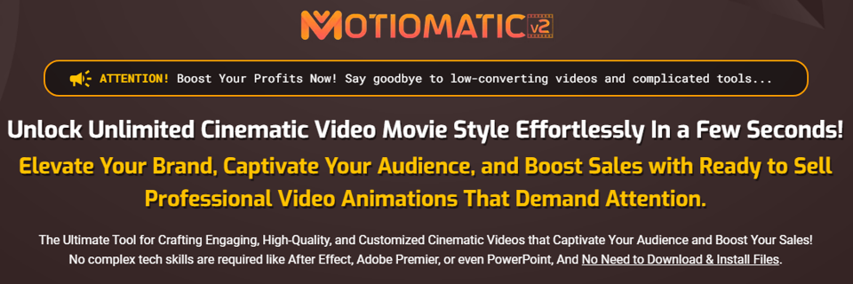 MotioMatic V2 Review 2024- A Cinematic Video Creation Masterpiece