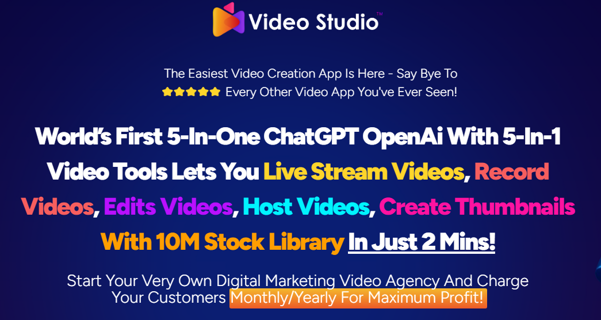 VideoStudio Review 2024- 5-in-1 ChatGPT OpenAI powered video app suite