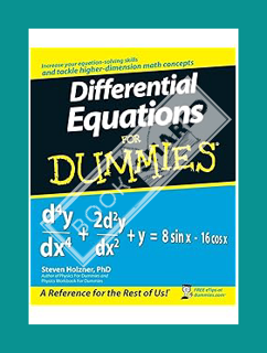 Download (EBOOK) Differential Equations For Dummies by Steven Holzner