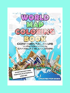 FREE PDF World Map Coloring Book: Maps of the World Continents featuring Country Border, Capitals, P