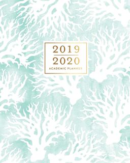 (Download) PDF 2019-2020 Academic Planner  Aqua Coral Print Beach Theme Island Tropical Pattern We