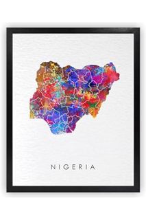 (PDF Download) Dignovel Studios 8X10 Unframed Nigeria Map Watercolor Art Print Map Motherland Countr