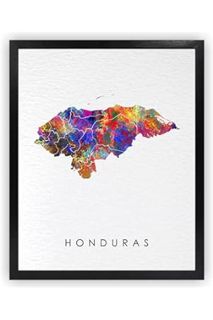 Ebook Free Dignovel Studios 11X14 Unframed Honduras Map Watercolor Art Print Map Motherland Country