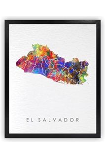 PDF FREE Dignovel Studios 24X36 Unframed El Salvador Map Watercolor Art Print Map Motherland Country