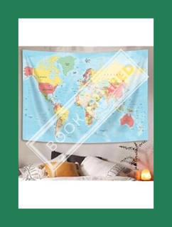 (DOWNLOAD (EBOOK) World Map Tapestry, World Maps for Wall, Asia Europe South City Topography America