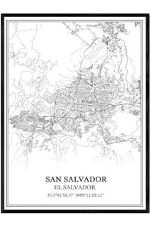 PDF FREE TANOKCRS San Salvador El Salvador Map Wall Art Canvas Print Poster Artwork Unframed Modern
