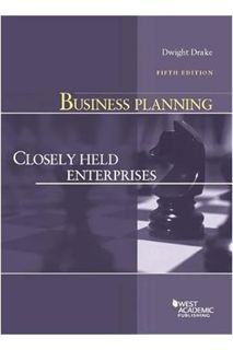 (PDF) Free Business Planning: Closely Held Enterprises (American Casebook Series) by Dwight Drake