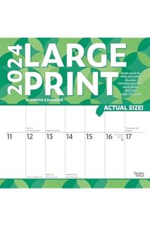 Free PDF Large Print | 2024 12 x 24 Inch Monthly Square Wall Calendar | Matte Paper | BrownTrout | E