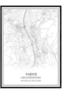 (PDF) Download) TANOKCRS Vaduz Liechtenstein Map Wall Art Canvas Print Poster Artwork Unframed Moder