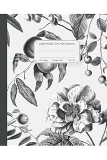 (PDF Ebook) Composition Notebook College Ruled: Vintage Cottagecore Aesthetic Journal with Black Whi