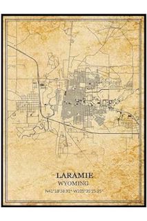 Download PDF TANOKCRS Laramie Wyoming USA America Wall Art Vintage Print Poster Map Artwork Travel S