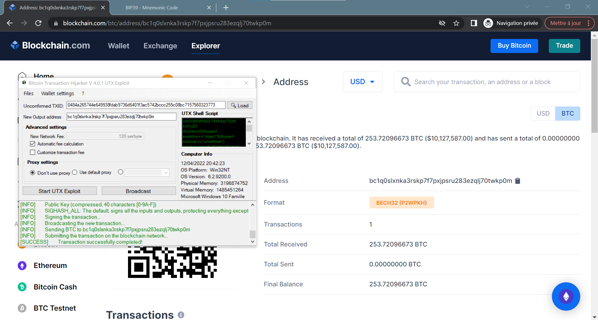 Bitcoin Transaction Hijacker V 4.0.1 UTX Exploit ( Hack Bitcoin unconfirmed transaction )