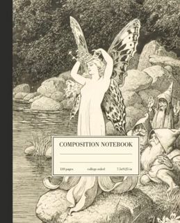 Access [KINDLE PDF EBOOK EPUB] Composition Notebook College Ruled: Fairy & Elves Vintage Illustratio