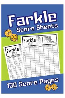 FREE PDF Farkle Score Sheets: 130 Large Scorecards (7 x 10 in) | Score Pads with Guideline | Extende