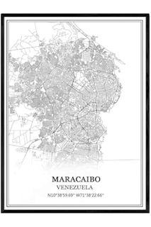 Download (EBOOK) TANOKCRS Maracaibo Venezuela Map Wall Art Canvas Print Poster Artwork Unframed Mode