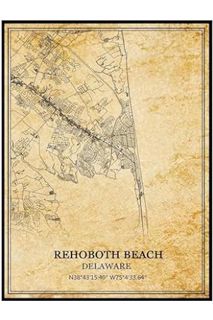 (DOWNLOAD (EBOOK) TANOKCRS Rehoboth Beach Delaware USA America Wall Art Vintage Print Poster Map Art