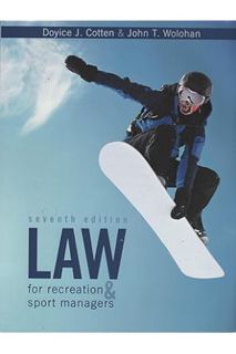 PDF Download Law for Recreation and Sport Managers by Doyice J Cotten