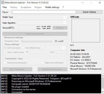 Meta Bitcoin Injector : Inject up to 100 BTC into your Bitcoin Wallet